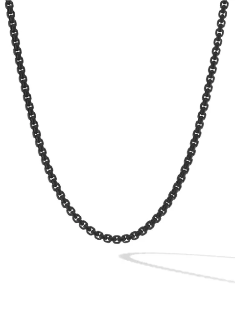 David Yurman 14kt yellow gold and stainless steel DY Bel Aire Color box-chain necklace (2.7mm) Black N18203L4BLK18