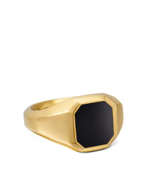 David Yurman 18kt yellow gold Streamline onyx signet ring (14mm) Gold R25999M88BBO