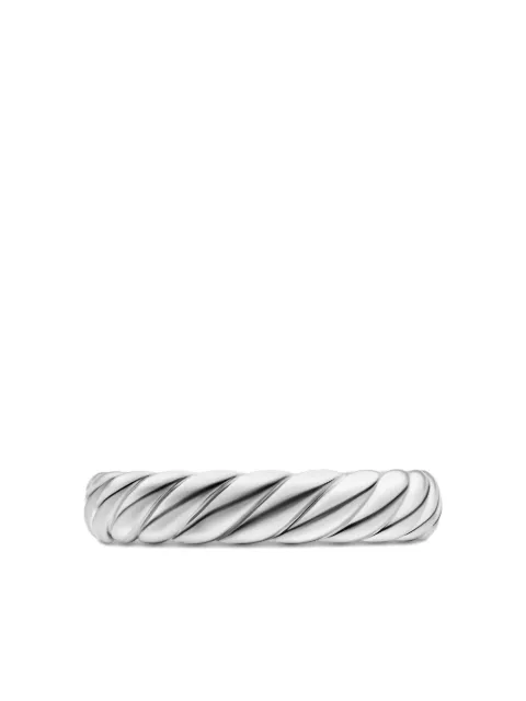 David Yurman 18kt white gold Sculpted Cable band ring (4.6mm) Silver R180918W