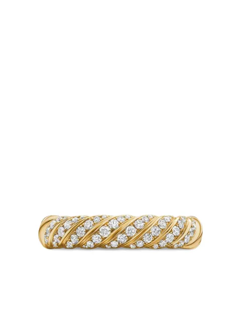 David Yurman 18kt yellow gold Sculpted Cable diamond band ring (4.6mm) Gold R18185D88ADI