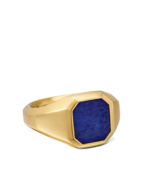 David Yurman 18kt yellow gold Streamline lapis lazuli signet ring (14mm) Gold R25999M88BLA