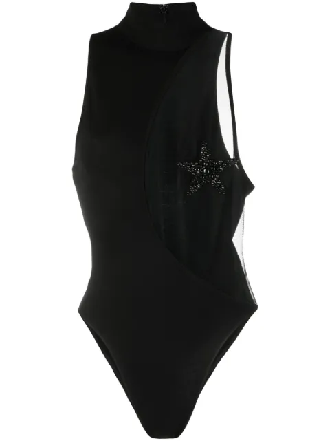 Kiko Kostadinov star-detail cut-out bodysuit Black SS23DK01BS