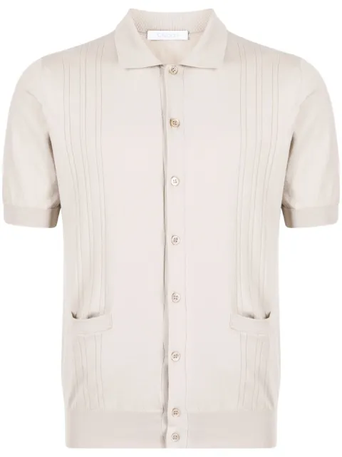 Cruciani pointelle-knit cotton polo shirt Brown CU31400