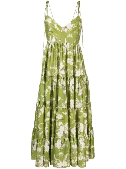 ERDEM Azami Magnolia Garden-print dress Green VC2321895OMGCP