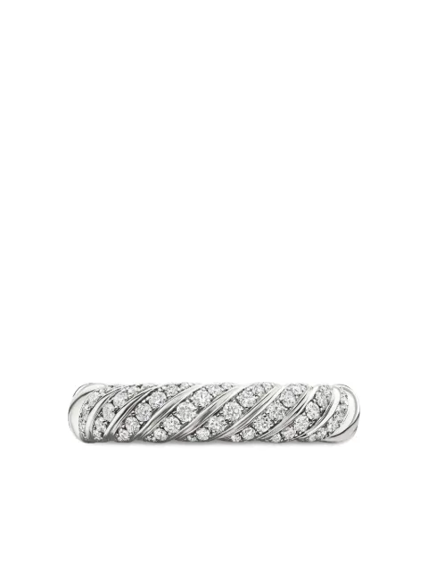 David Yurman 18kt white gold Sculpted Cable diamond band ring (4.6mm) Silver R18185D8WADI