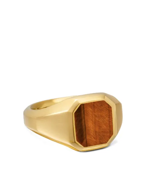David Yurman 18kt yellow gold Streamline tiger eye signet ring (14mm) Gold R25999M88BTE