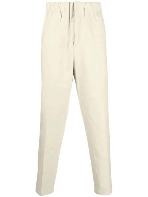 Jil Sander elasticated-waistband cotton trousers Yellow J23KA0005J70018
