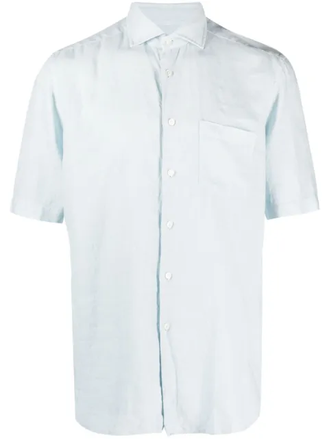 Xacus short-sleeve linen shirt Blue 21198722