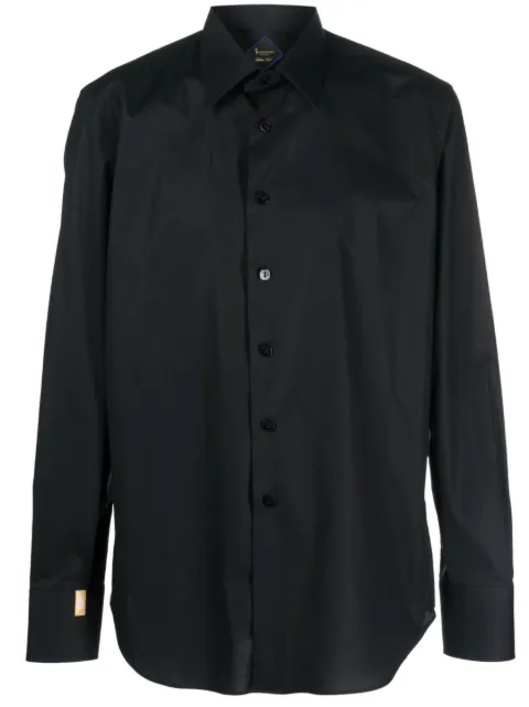 Billionaire logo-embroidered cotton shirt Black OACCMRP2111BTE004N
