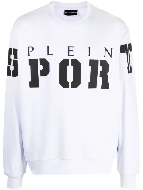 Plein Sport LS logo-print cotton sweatshirt White AACCMJO1089STE003N