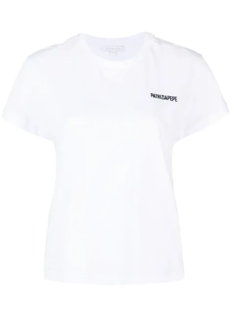 Patrizia Pepe logo-embroidered cotton T-shirt White 8M1543J111