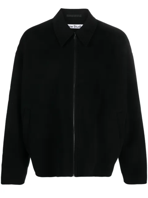 Acne Studios zip-up wool shirt jacket Black B90699