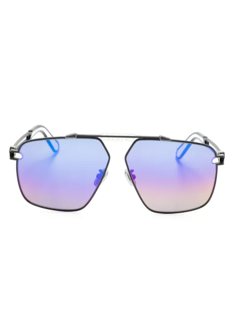 Philipp Plein Eyewear engraved-logo pilot-frame sunglasses Black SPP049