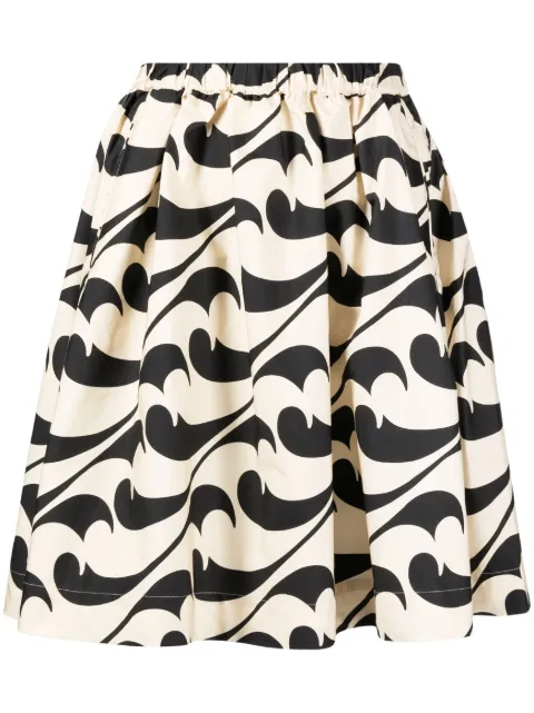 JNBY abstract-pattern cotton midi skirt Neutrals 5N4D16220