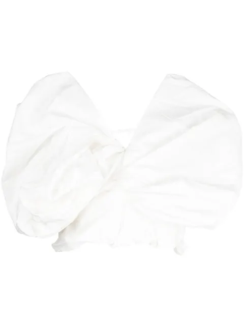JNBY ruffled cotton cropped top White 5N5210980
