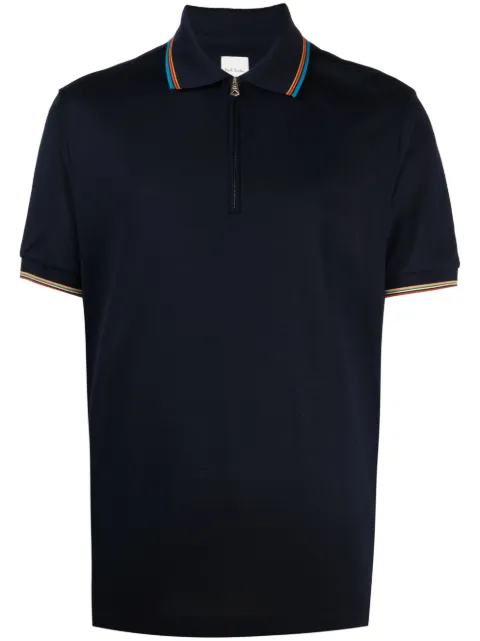 Paul Smith rainbow stripe-detail cotton polo shirt Blue M1R487YL00089