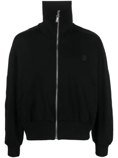 Youths In Balaclava logo-embroidered zip-up sweatshirt Black YOU07J104