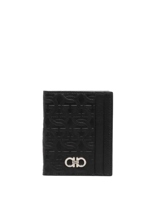 Ferragamo Gancini leather card holder Black 660997E11
