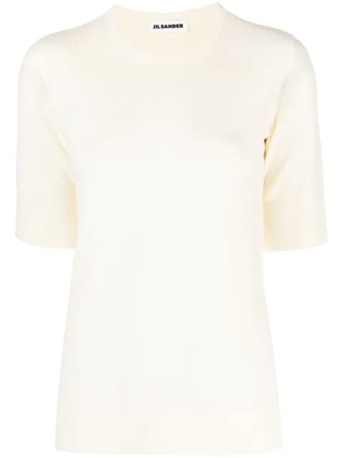 Jil Sander round-neck knitted T-shirt Neutrals J03GC0103J15094