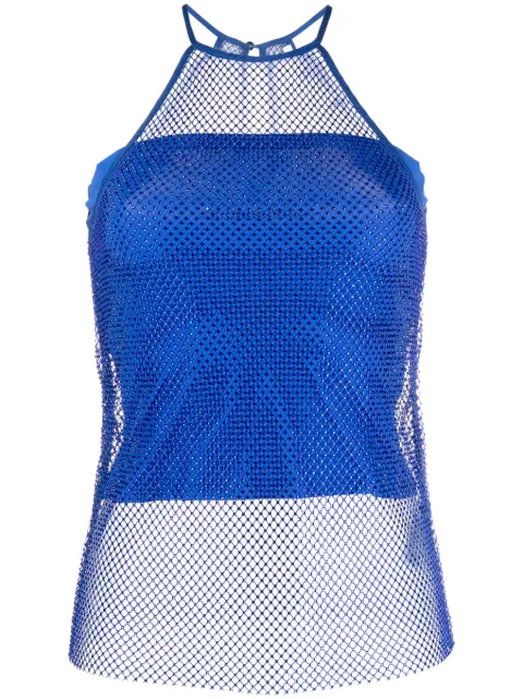 Patrizia Pepe rhinestone-embellished sleeveless top Blue 8M1547A9U8