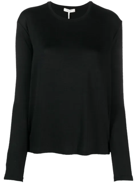 rag & bone crew-neck drop-shoulder top Black WCC23ST082C782