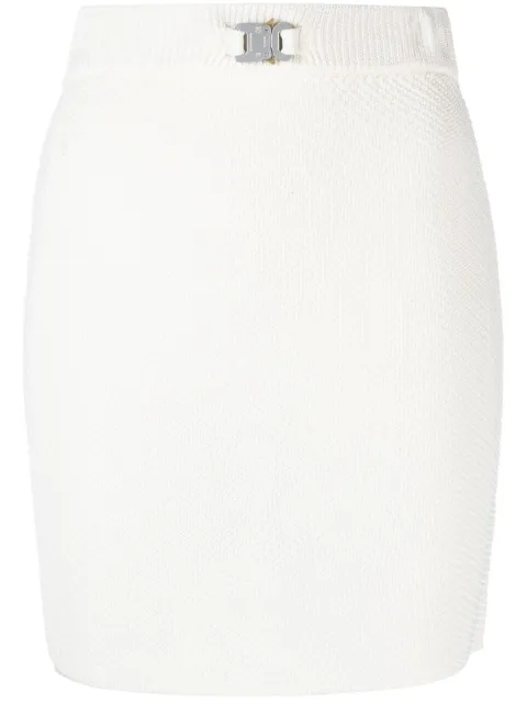 1017 ALYX 9SM buckle-detail knit miniskirt White AAWKN0194YA01