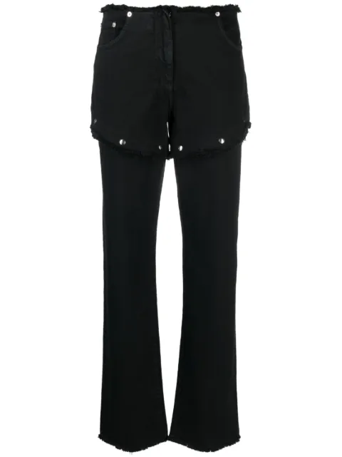 1017 ALYX 9SM Snap Off frayed straight-leg jeans Black AAWPA0348FA01BLK0001