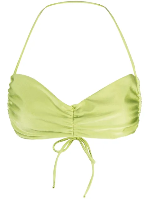 JADE Swim Isla ruched bikini top Green JS123SLIMESSS23