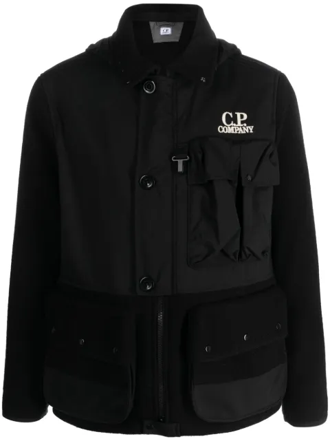 C.P. Company Duffel Mixed Goggle hooded jacket Black 15CMOW274A006168M