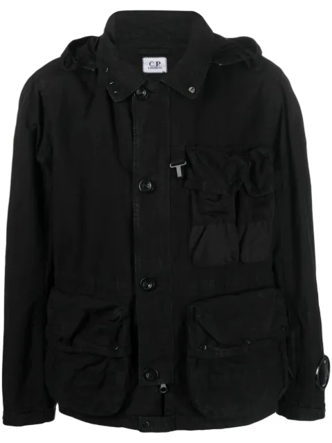C.P. Company cargo-pocket cotton hooded jacket Black 15CMOW151A006237M