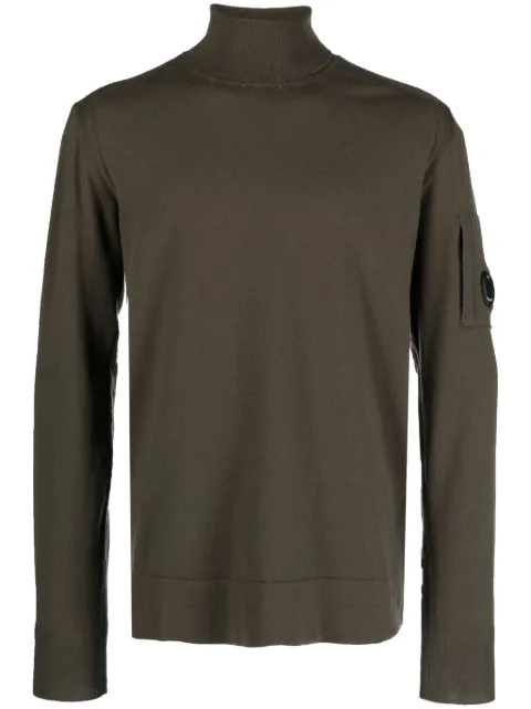 C.P. Company Lens-detail fine-knit jumper Green 15CMKN076A005528A