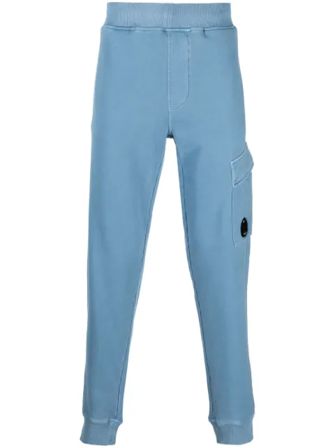 C.P. Company logo-plaque cotton track pants Blue 15CMSP246A006372R