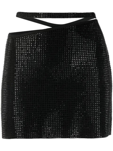 ANDREĀDAMO rhinestone-embellished miniskirt Black ADSS23SK08135268