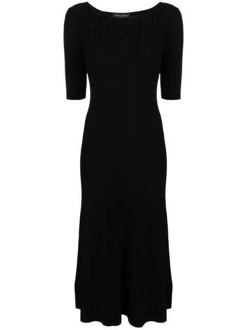 Roberto Collina ribbed-knit midi dress Black N31034