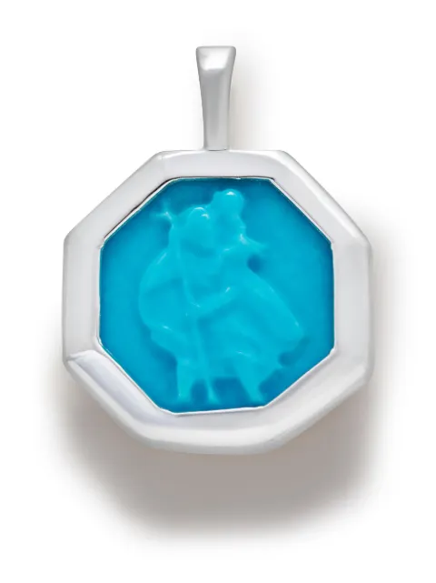 Monica Vinader St Christopher turquoise pendant charm Silver SSPTSTCRTUQ