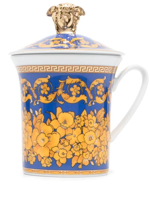 Versace x Rosenthal Floralia porcelain mug Blue 19315409976