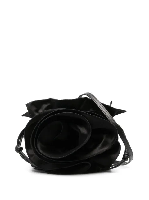 Magda Butrym Magda satin flower bucket bag Black MAGDABAG
