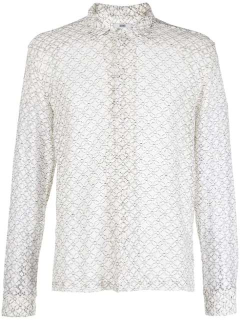 BODE floral-lace long-sleeve shirt White MRS23SH100