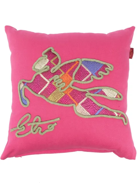 ETRO HOME embroidered-motif cotton cushion Pink 495519211