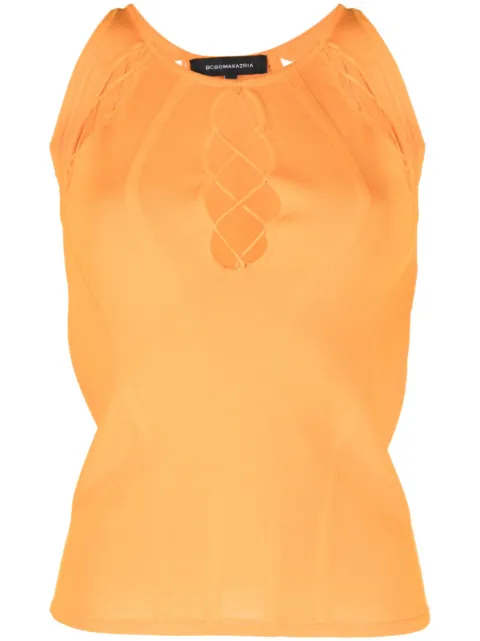 BCBG Max Azria lace-up sleeveless top Orange SKT154KN02092