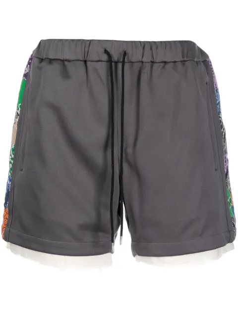 Children Of The Discordance drawstring-waistband bandana-print shorts Grey COTDPT010