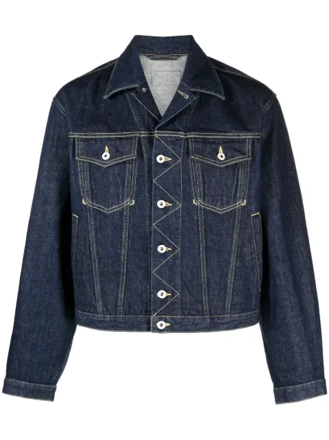Kenzo contrast-stitch denim jacket Blue FD65DV3026A1