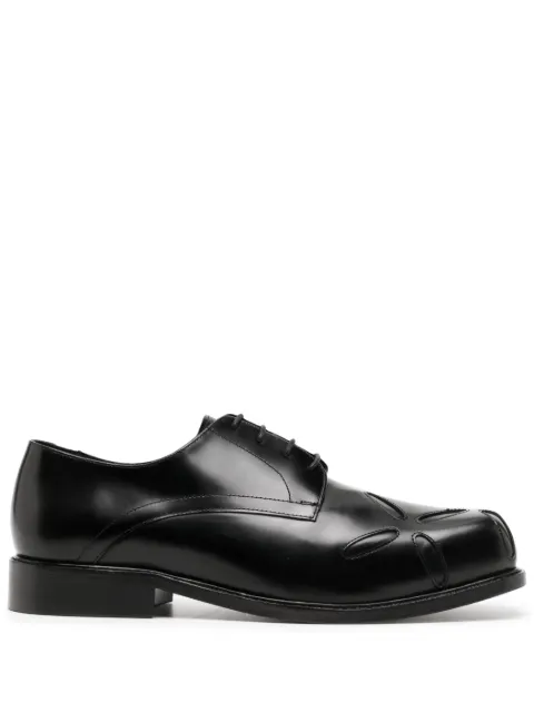 Stefan Cooke embroidered-detail leather derby shoes Black FSTCMSLST09021