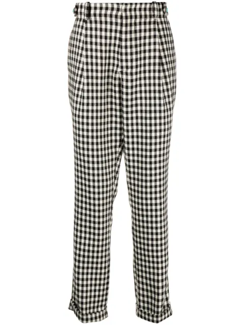 Roberto Cavalli gingham-pattern tailored trousers Black RRT261AIC02