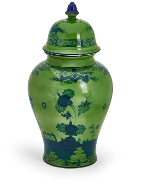 GINORI 1735 large Potiche porcelain vase Green 016RG02FA5356010380G00123600