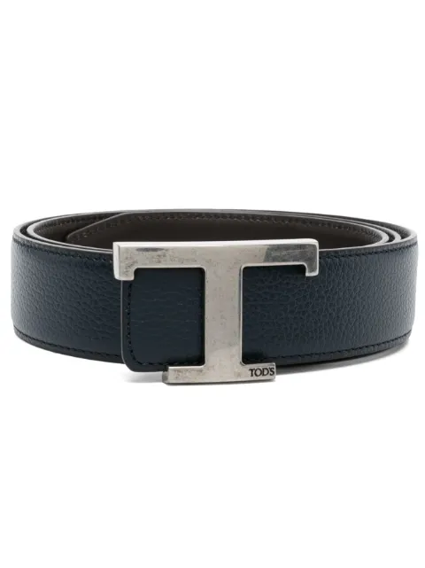 Tod's logo-plaque calf-leather belt Blue XCMCQR55100OKB