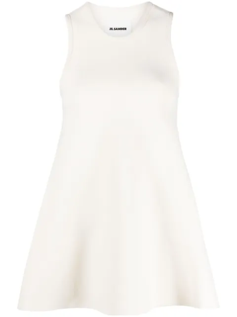 Jil Sander cropped-detail sleeveless blouse Neutrals J03NC0117J18273