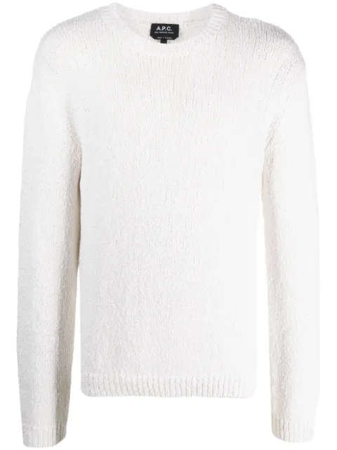 A.P.C. crew-neck knitted jumper White COGVKH23221