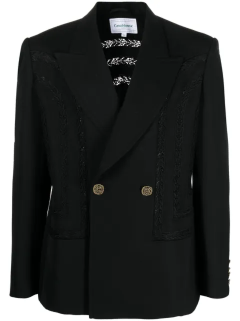 Casablanca broderie anglaise double-breasted blazer Black MS23JK183