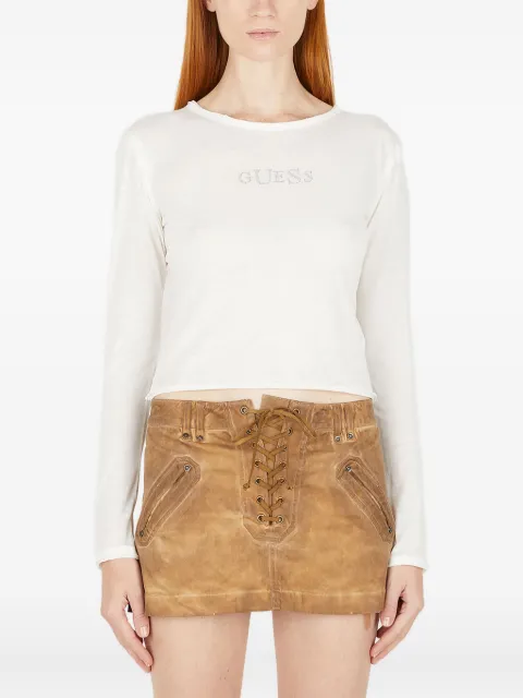 GUESS USA logo-appliqué T-shirt White W2BP01KBAX0